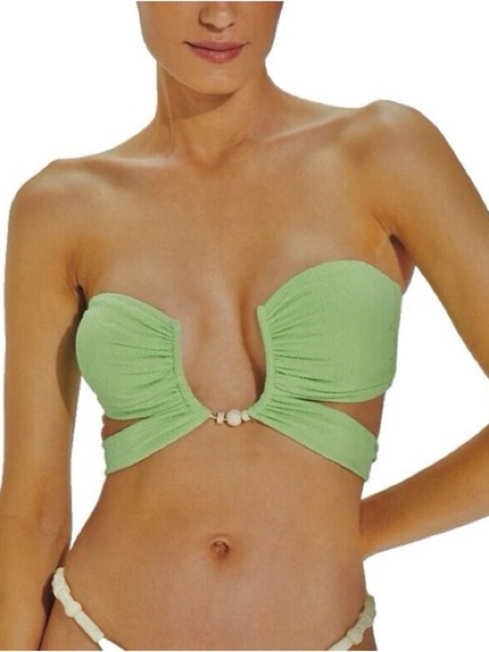 VIX Strapless Cutout Bikini Top & Bottom in Light Green